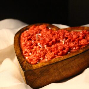 romantic heart candle